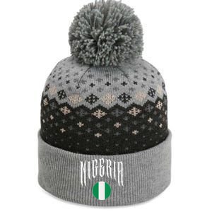 Love Nigeria With Nigerian Flag Inside A Circle The Baniff Cuffed Pom Beanie