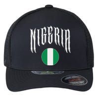 Love Nigeria With Nigerian Flag Inside A Circle Flexfit Unipanel Trucker Cap