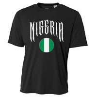 Love Nigeria With Nigerian Flag Inside A Circle Cooling Performance Crew T-Shirt