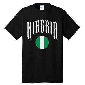 Love Nigeria With Nigerian Flag Inside A Circle Tall T-Shirt