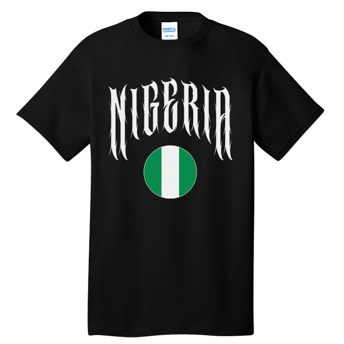 Love Nigeria With Nigerian Flag Inside A Circle Tall T-Shirt