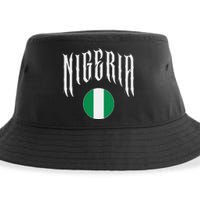 Love Nigeria With Nigerian Flag Inside A Circle Sustainable Bucket Hat