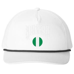 Love Nigeria With Nigerian Flag Inside A Circle Snapback Five-Panel Rope Hat