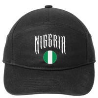 Love Nigeria With Nigerian Flag Inside A Circle 7-Panel Snapback Hat