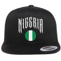 Love Nigeria With Nigerian Flag Inside A Circle Flat Bill Trucker Hat