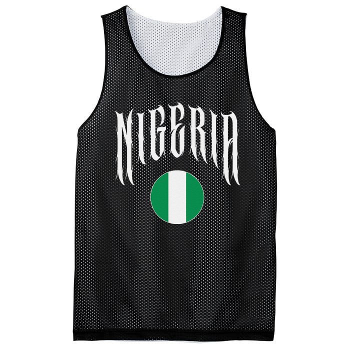 Love Nigeria With Nigerian Flag Inside A Circle Mesh Reversible Basketball Jersey Tank