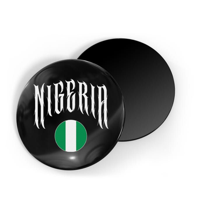 Love Nigeria With Nigerian Flag Inside A Circle Magnet