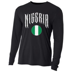 Love Nigeria With Nigerian Flag Inside A Circle Cooling Performance Long Sleeve Crew