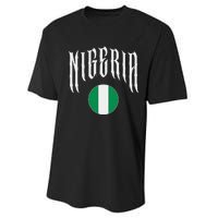 Love Nigeria With Nigerian Flag Inside A Circle Performance Sprint T-Shirt