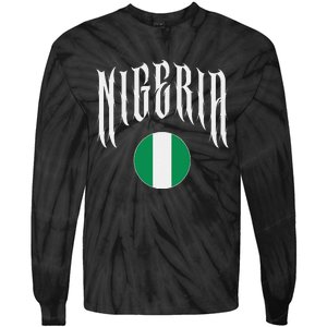 Love Nigeria With Nigerian Flag Inside A Circle Tie-Dye Long Sleeve Shirt