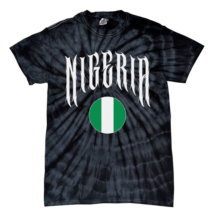 Love Nigeria With Nigerian Flag Inside A Circle Tie-Dye T-Shirt