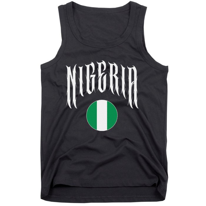 Love Nigeria With Nigerian Flag Inside A Circle Tank Top