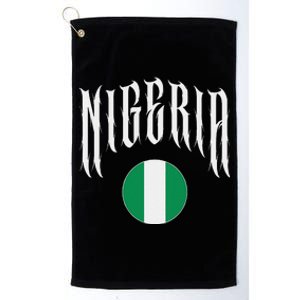 Love Nigeria With Nigerian Flag Inside A Circle Platinum Collection Golf Towel