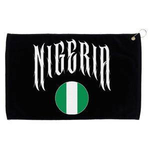 Love Nigeria With Nigerian Flag Inside A Circle Grommeted Golf Towel