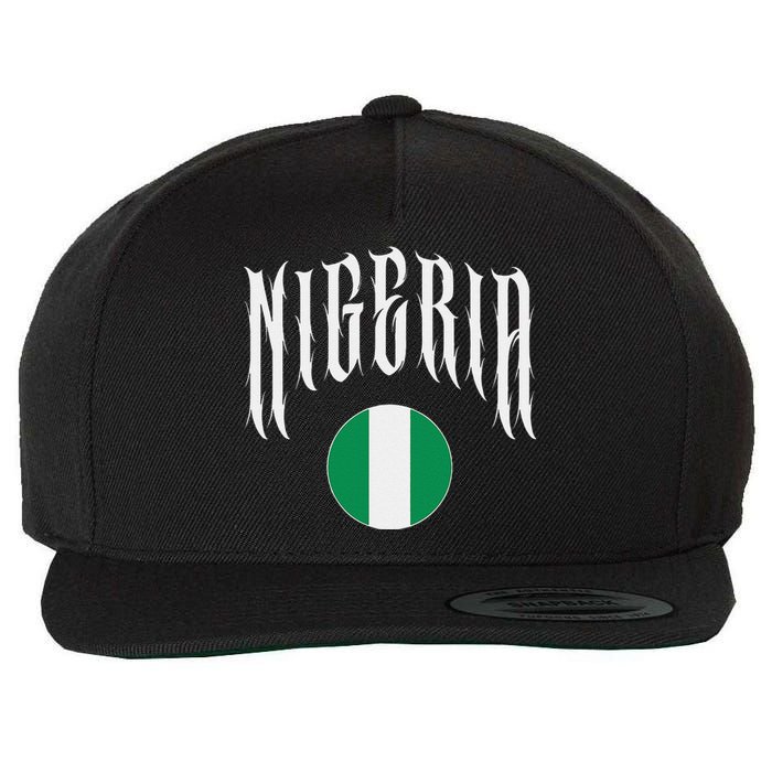 Love Nigeria With Nigerian Flag Inside A Circle Wool Snapback Cap