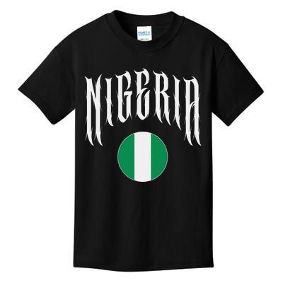 Love Nigeria With Nigerian Flag Inside A Circle Kids T-Shirt