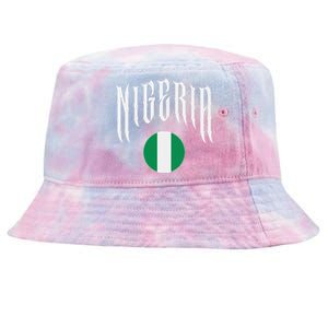 Love Nigeria With Nigerian Flag Inside A Circle Tie-Dyed Bucket Hat