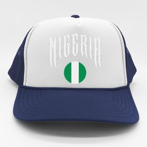 Love Nigeria With Nigerian Flag Inside A Circle Trucker Hat