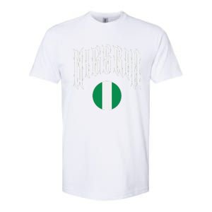 Love Nigeria With Nigerian Flag Inside A Circle Softstyle CVC T-Shirt