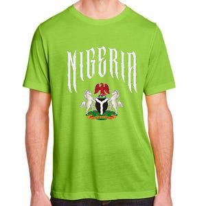 Love Nigeria With Nigerian Flag Inside A Circle Adult ChromaSoft Performance T-Shirt