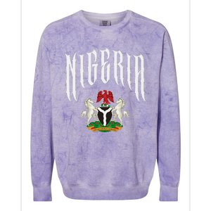 Love Nigeria With Nigerian Flag Inside A Circle Colorblast Crewneck Sweatshirt