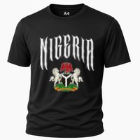 Love Nigeria With Nigerian Flag Inside A Circle Cooling Performance Crew T-Shirt