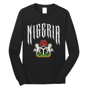 Love Nigeria With Nigerian Flag Inside A Circle Long Sleeve Shirt