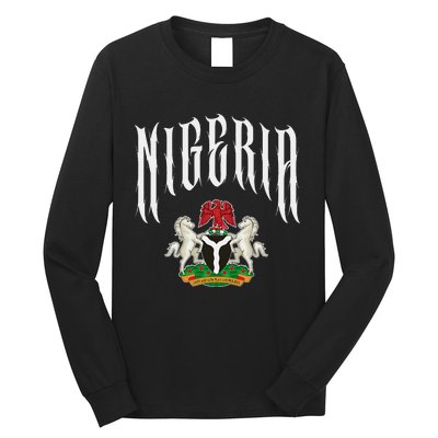 Love Nigeria With Nigerian Flag Inside A Circle Long Sleeve Shirt