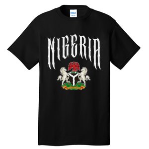 Love Nigeria With Nigerian Flag Inside A Circle Tall T-Shirt