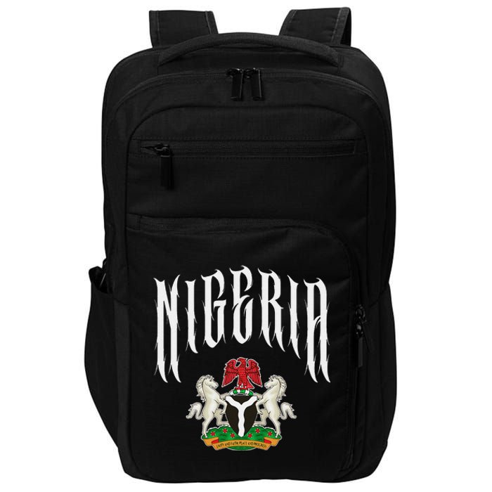 Love Nigeria With Nigerian Flag Inside A Circle Impact Tech Backpack