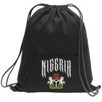 Love Nigeria With Nigerian Flag Inside A Circle Sweatshirt Cinch Pack Bag