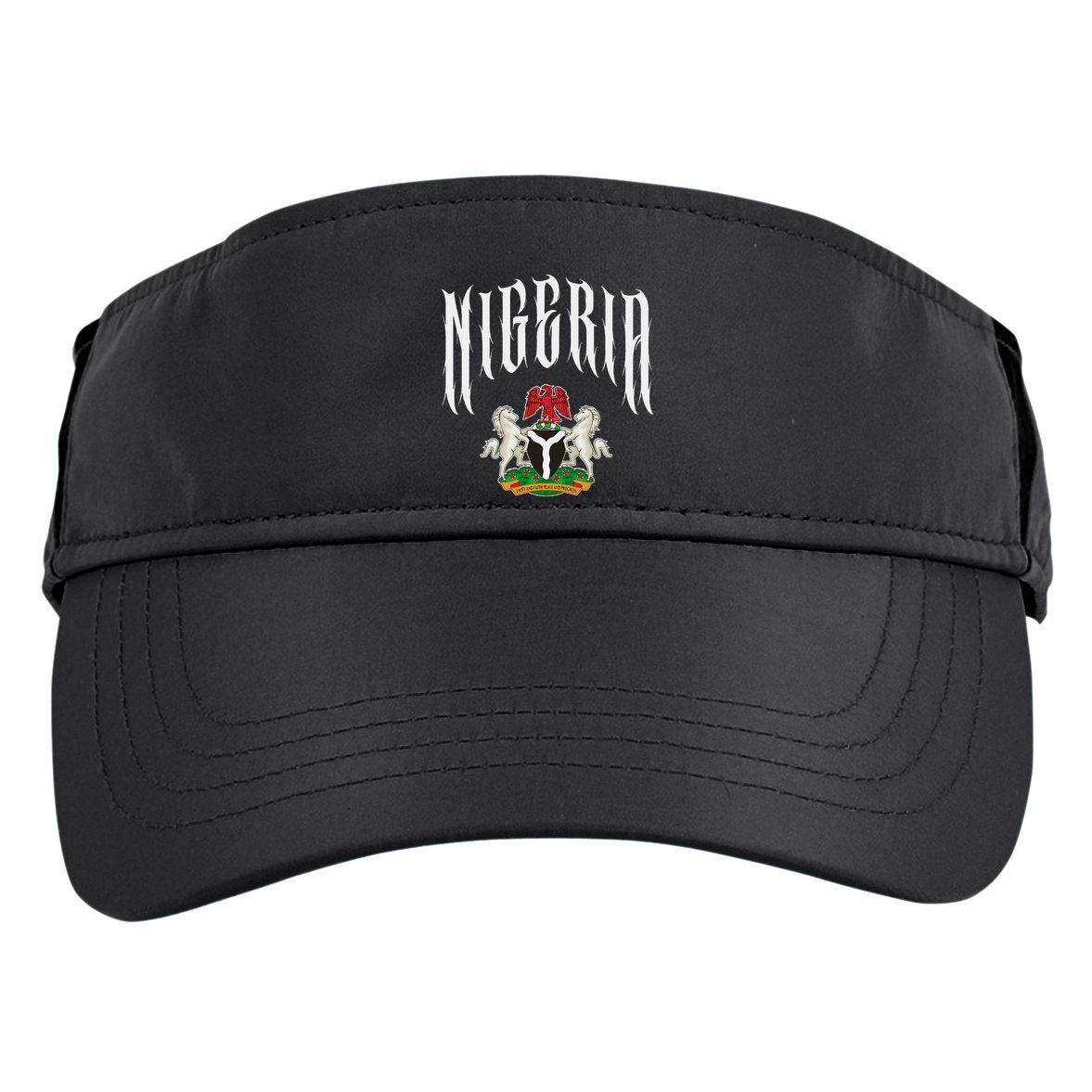 Love Nigeria With Nigerian Flag Inside A Circle Adult Drive Performance Visor