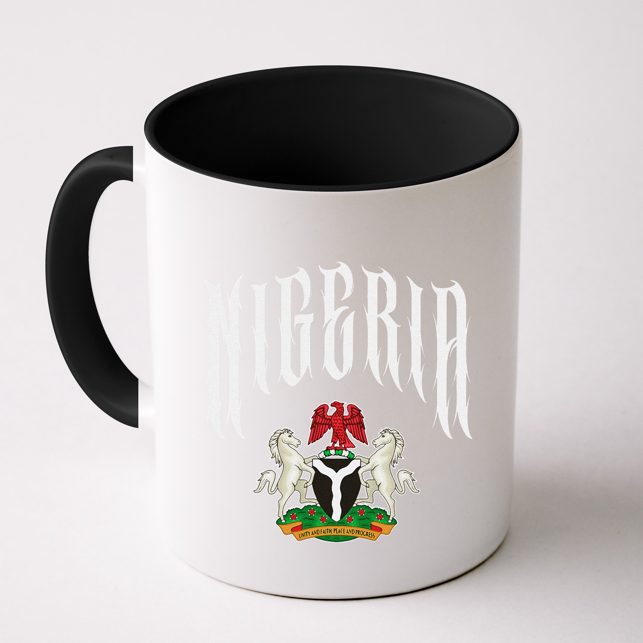 Love Nigeria With Nigerian Flag Inside A Circle Mug