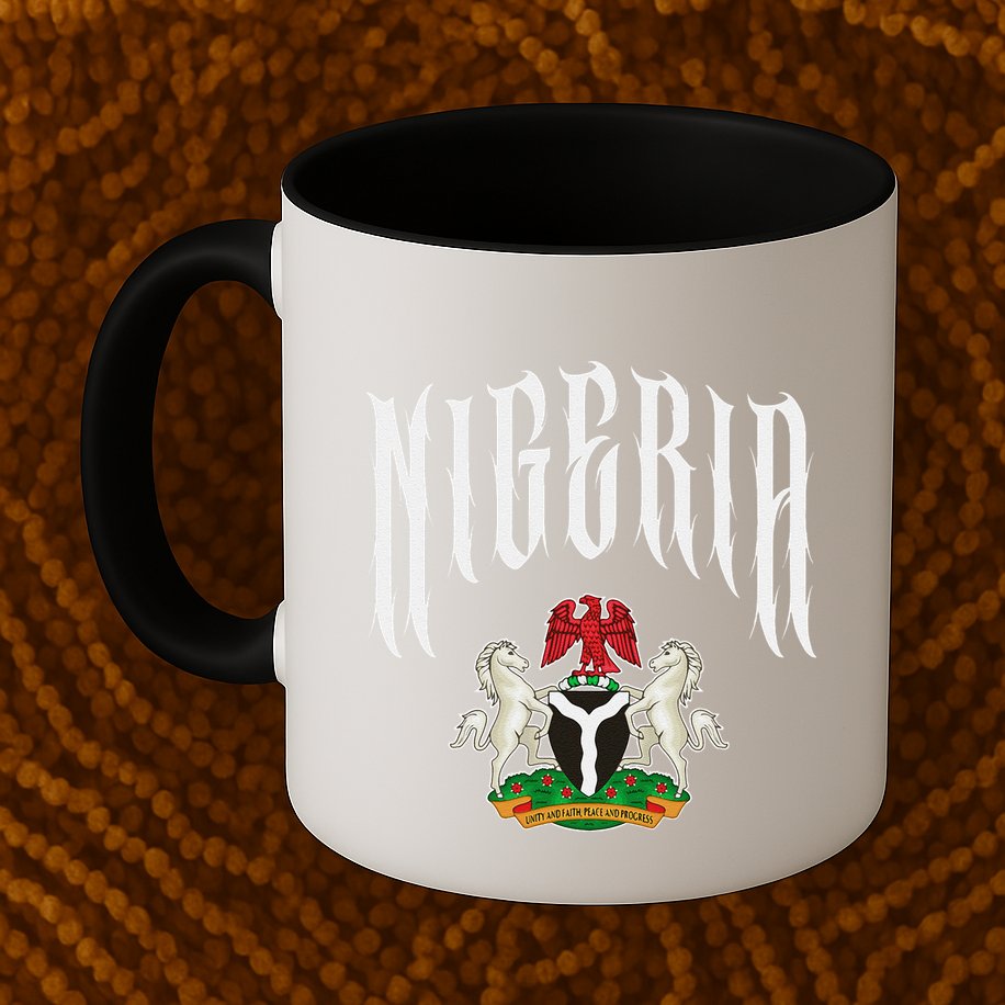 Love Nigeria With Nigerian Flag Inside A Circle Mug