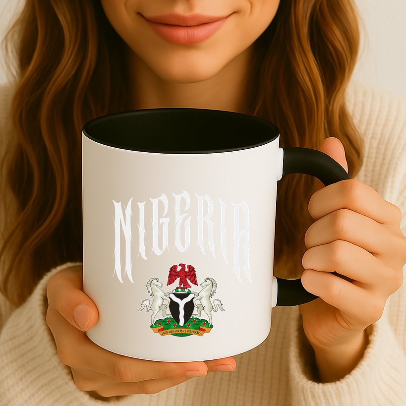 Love Nigeria With Nigerian Flag Inside A Circle Mug