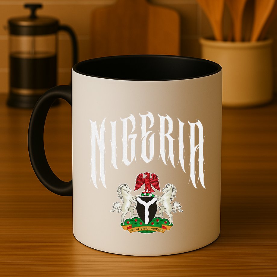 Love Nigeria With Nigerian Flag Inside A Circle Mug