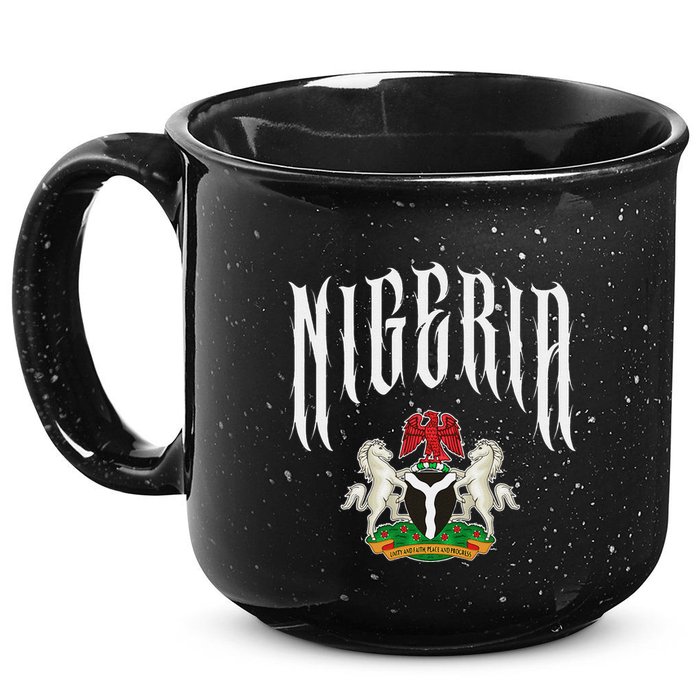 Love Nigeria With Nigerian Flag Inside A Circle 15oz Campfire Ceramic Mug
