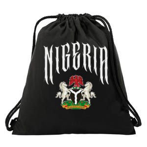 Love Nigeria With Nigerian Flag Inside A Circle Drawstring Bag