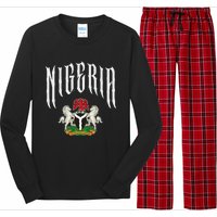 Love Nigeria With Nigerian Flag Inside A Circle Long Sleeve Pajama Set