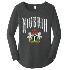 Love Nigeria With Nigerian Flag Inside A Circle Women's Perfect Tri Tunic Long Sleeve Shirt