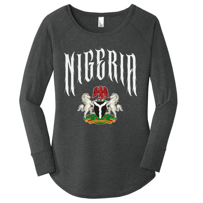 Love Nigeria With Nigerian Flag Inside A Circle Women's Perfect Tri Tunic Long Sleeve Shirt