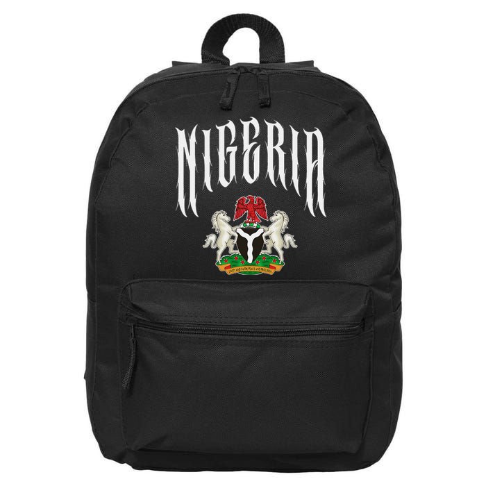 Love Nigeria With Nigerian Flag Inside A Circle 16 in Basic Backpack