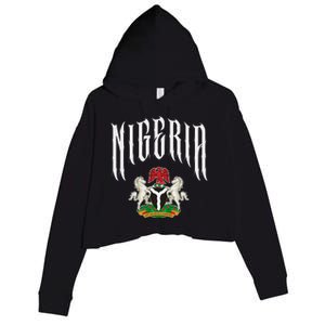 Love Nigeria With Nigerian Flag Inside A Circle Crop Fleece Hoodie