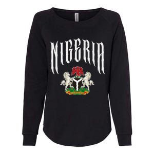 Love Nigeria With Nigerian Flag Inside A Circle Womens California Wash Sweatshirt