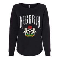 Love Nigeria With Nigerian Flag Inside A Circle Womens California Wash Sweatshirt