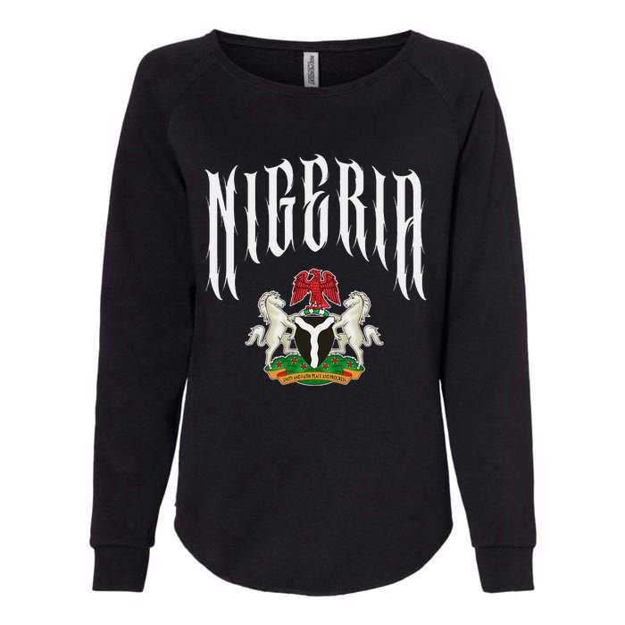 Love Nigeria With Nigerian Flag Inside A Circle Womens California Wash Sweatshirt