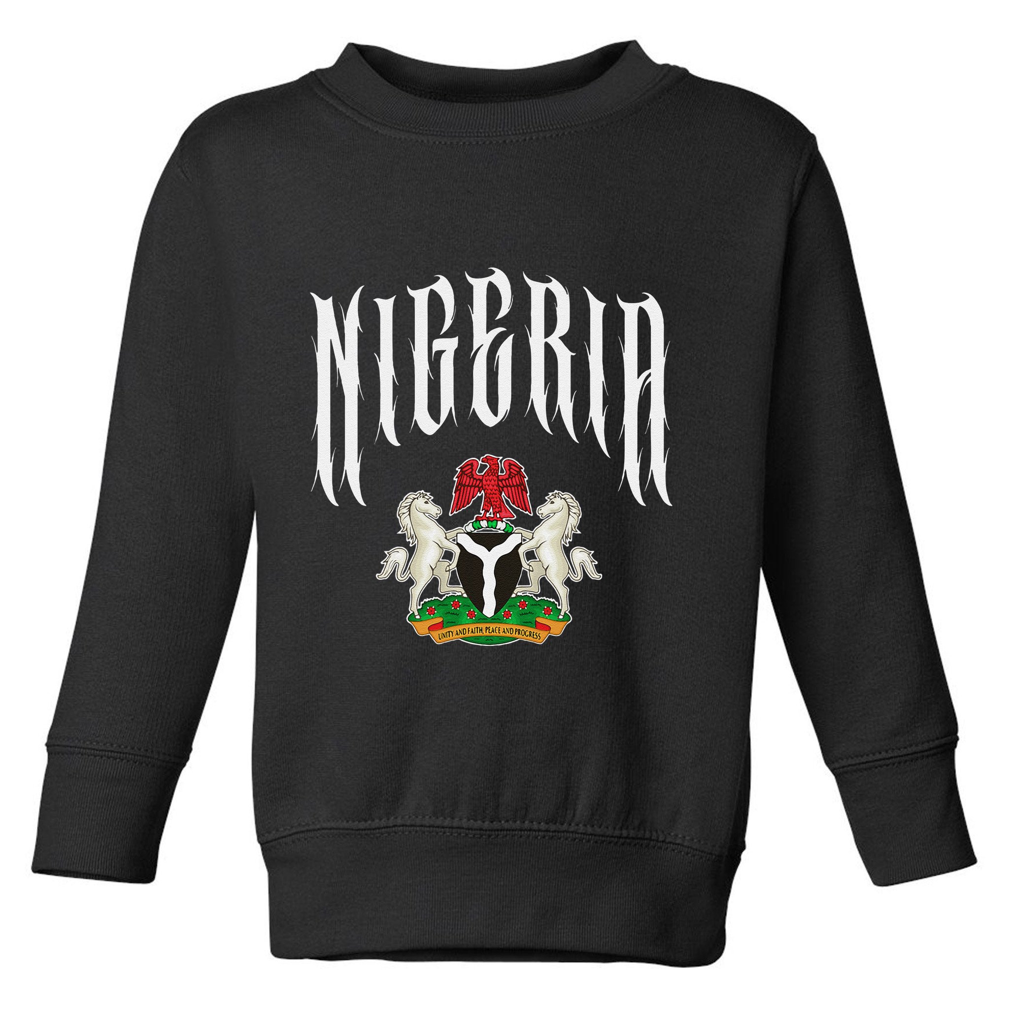 Love Nigeria With Nigerian Flag Inside A Circle Toddler Sweatshirt