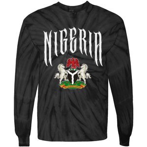 Love Nigeria With Nigerian Flag Inside A Circle Tie-Dye Long Sleeve Shirt