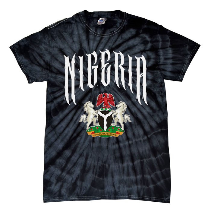 Love Nigeria With Nigerian Flag Inside A Circle Tie-Dye T-Shirt