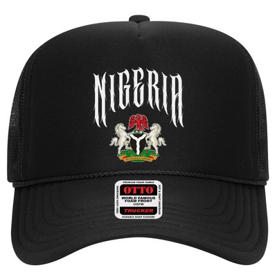 Love Nigeria With Nigerian Flag Inside A Circle Trucker Hat